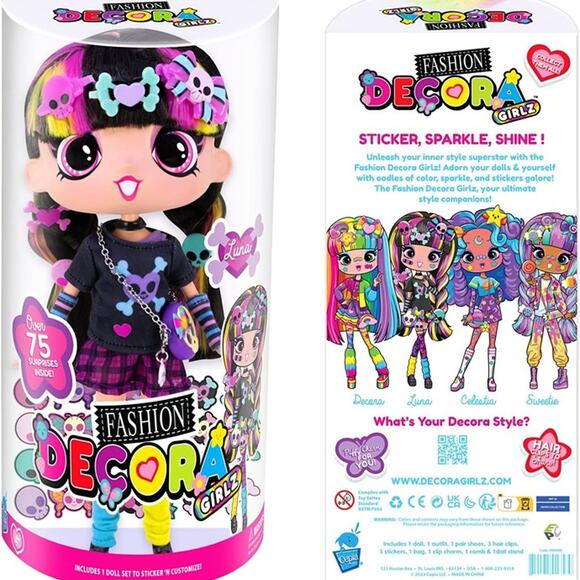 Luna Decora Fashion Girlz 11" Doll Sticker & Endless Style Fun for Creative Play - Picture 4 of 7